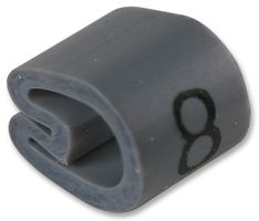 RAYCHEM - TE CONNECTIVITY 6171808 Wire Marker, Z Type, Push On Pre Printed, 8, Black, Grey, 5.7 mm